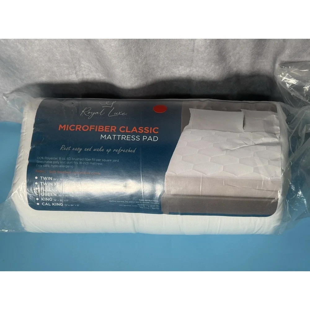 ROYAL LUXE Microfiber Classic Mattress Pad, Queen, 60
